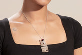 Textured Pendant With Garnet